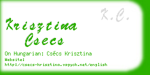krisztina csecs business card